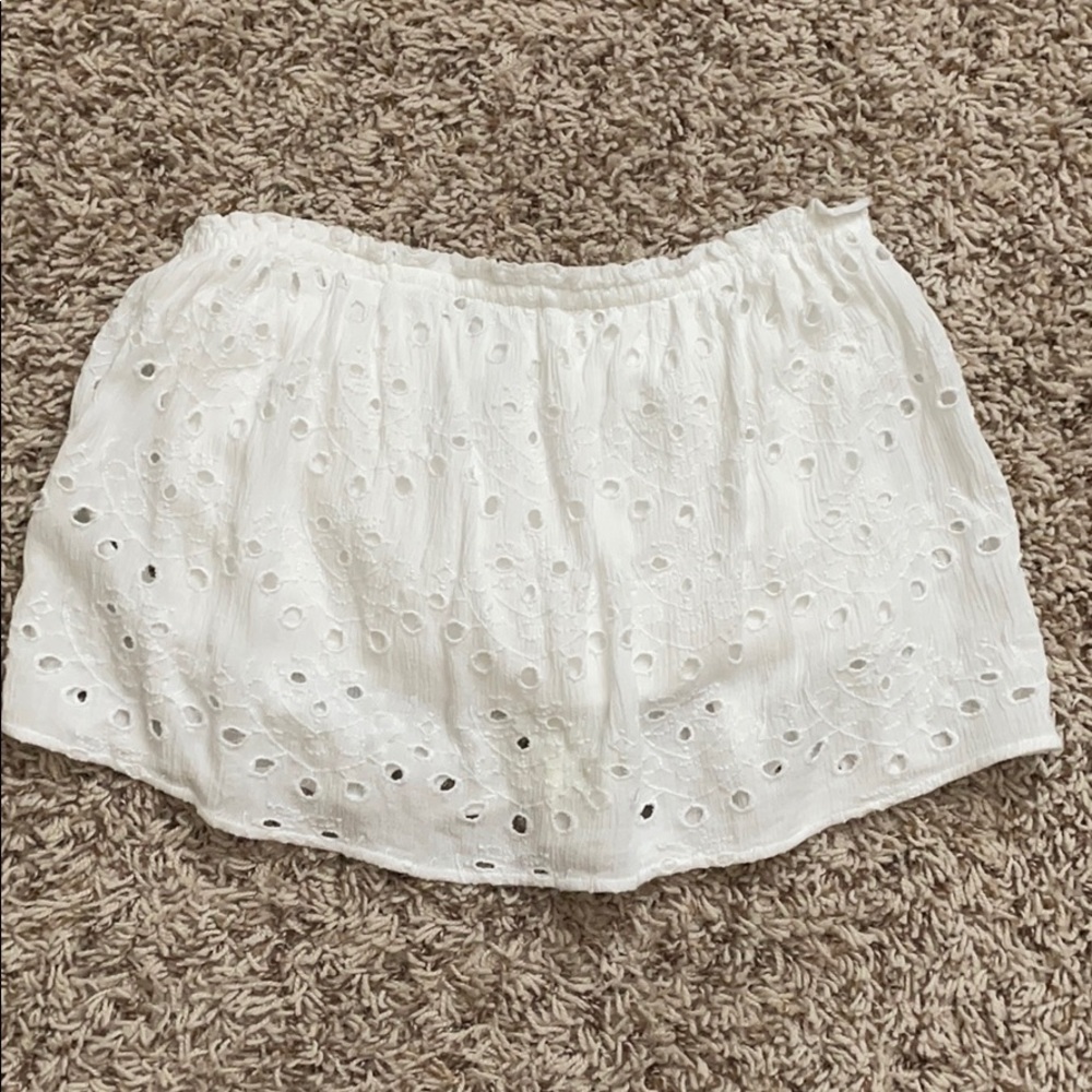White Lace Bandeau Crop Top